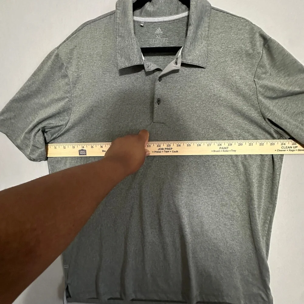 Adidas Mens XL‎ Grey Heather Short Sleeve Golf Polo Shirt Athletic Performance